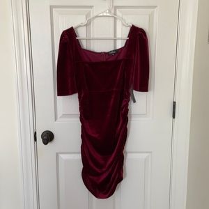 All the Sass Wine Red Velvet Mini Dress